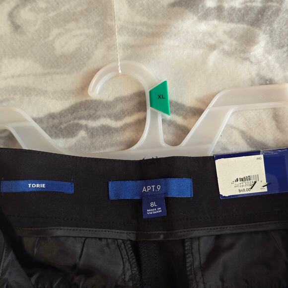 Apt 9 Torie Straight Mid Rise Women's Size 8 Long Black Pants - Picture 8 of 10